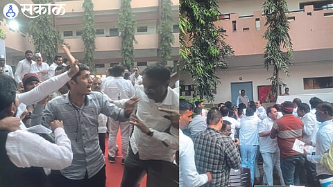 Clashes at annual meeting of VN Naik Education Institute nashik news