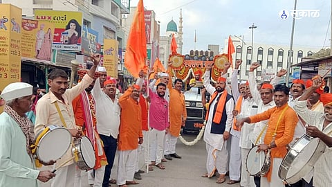 chhatrapati shivaji maharaj and sambhaji maharaj palkhi warm welcome at manchar