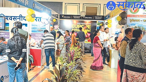 Citizens while visiting the exhibition organized by 'Tan' organization and getting information.