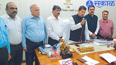 The President of Maharashtra State Junior College Teachers Federation Dr. Delegation with Sanjay Shinde.