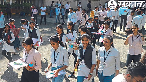 Students who are coming out of the 12th exam with English paper.