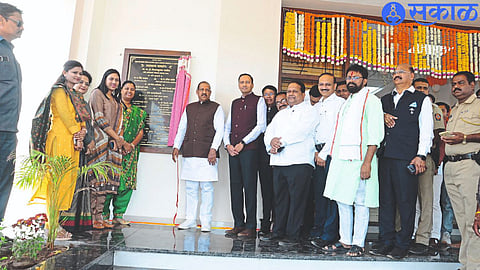 While inaugurating new building of Public Works Department, Tribal Development Minister Dr. Vijayakumar gavit.