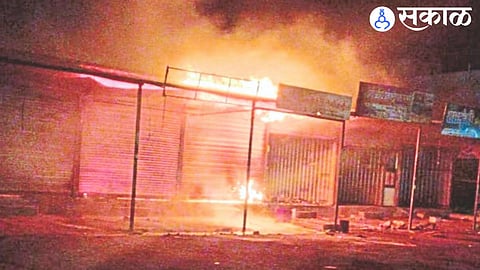 Fire broke out at shops on Nanduri Road.
