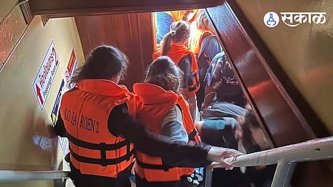 Fire broke out on a tourist boat near koh tao island Thailand