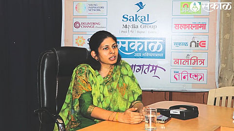 MP Smt. Raksha Khadse while interacting under 'Coffee with Sakal'.