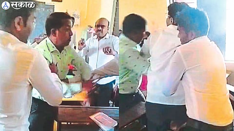 Teachers scuffle seen in viral video.