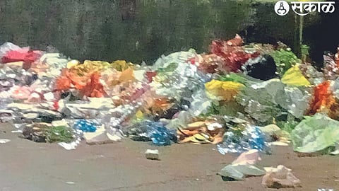 Plastic waste lying on the road.