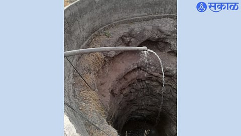 The pipe connected to the water supply well here is replaced with a valve for theft