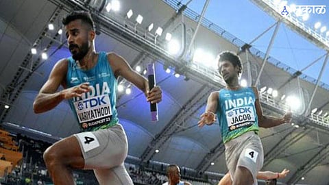 indian relay team gold with national record far from Olympic qualification bangkok
