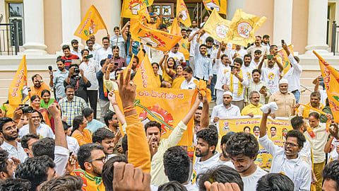 telugu desam party activists celebration