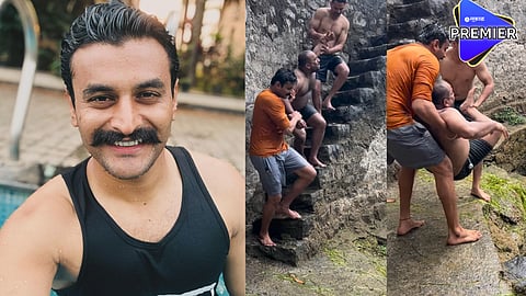 Viral Video : ...जेव्हा सुमित मित्राला पोहायला शिकवतो; व्हिडीओ शेअर करत म्हणाला, "पाण्यात फेकलं ह्याला पण..."
