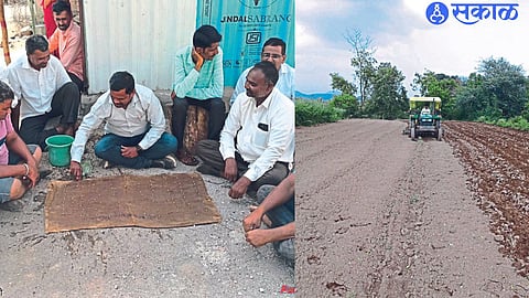 Agriculture Assistant Avinash Kuvar while guiding the soybean germination ability test to the farmers. , the pre-sowing tillage works are going on with the help of tractors in Kawthe Shivara