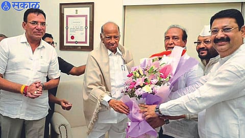 Nana Mahale, along with Gajanan Shelar, Gokul Pingle, Nitin Bhosle etc. entered the party in the presence of senior leader Sharad Pawar.
