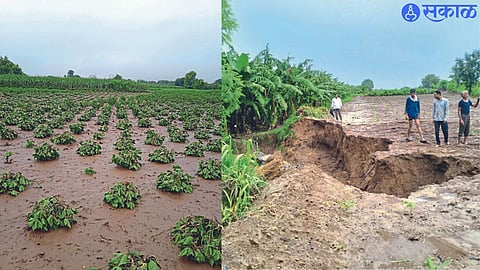 Heavy rains, carrying away the fertile layer of the land, causing huge damage to agriculture and crops