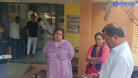 During the visit to the primary health center, medical officer Dr. MP Bhaskar Bhagre while discussing with Sidhu and checking attendance.