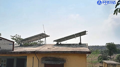 Solar panels installed on the roof of Zilla Parishad School.