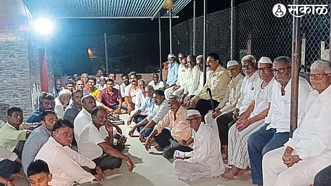 Villagers attending the meeting for the reconstruction of Mahadev temple.