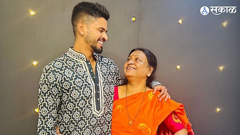 Shreyas Iyer with his mother Rohini Iyer