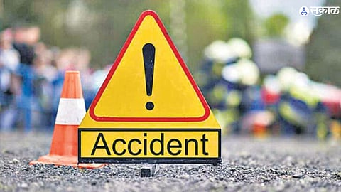 "Scene of the tragic accident at Kolgaon Shivar where two youngsters lost their lives in a fatal crash.
