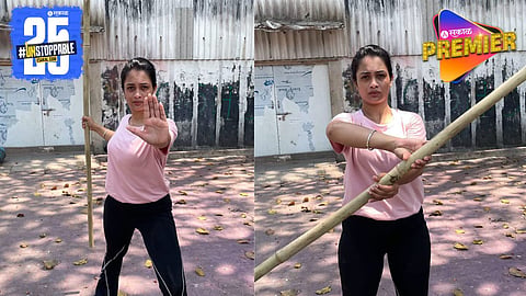 Actress Girija Prabhu Learning Lathi Kathi