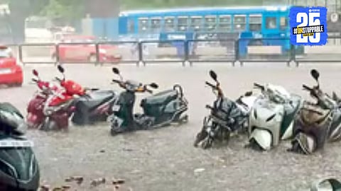 Solapur flooded with rainwater; humidity level rises as temperature dips to 28.6°C—feels like Konkan.