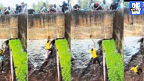 Gokul Shirgaon youths rescue man from flooded stream; heroic act appreciated by locals.