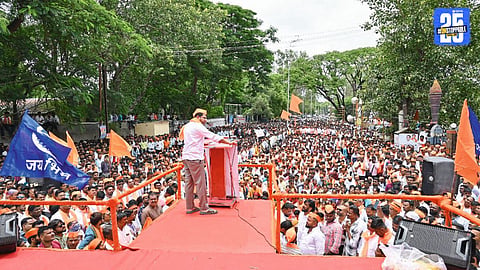 Dr. Sujay Vikhe Patil leads from the front in Hindutva Maha Sangram rally organized by Sakal Hindu Samaj.