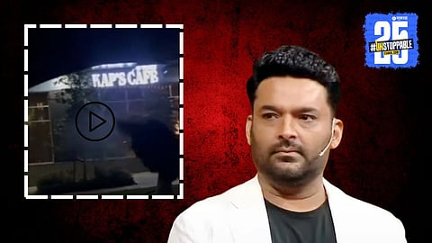 Scene outside Kapil Sharma’s ‘Kaps Caffe’ in Canada after the third firing incident reportedly linked to the Lawrence gang.