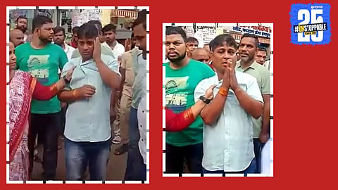 Shiv Sena (UBT) and MNS workers confront a rickshaw driver in Virar for allegedly forcing passengers to speak in Hindi and Bhojpuri.
