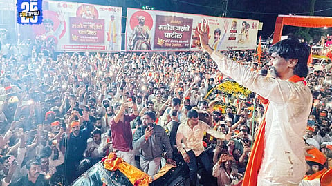 Maratha leader Manoj Jarange welcomed in Shevgaon; vows not to return without reservation.