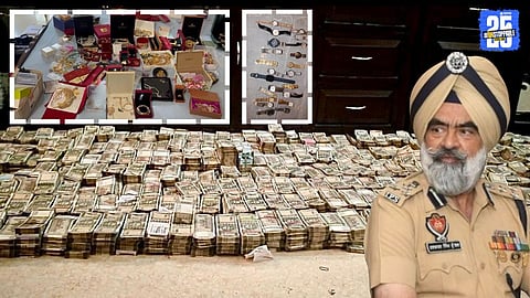 Officials seized ₹5 crore cash, 1.5 kg gold, luxury car keys, and property documents from DIG Harcharan Singh Bhullar’s locations during a high-profile raid in Punjab.