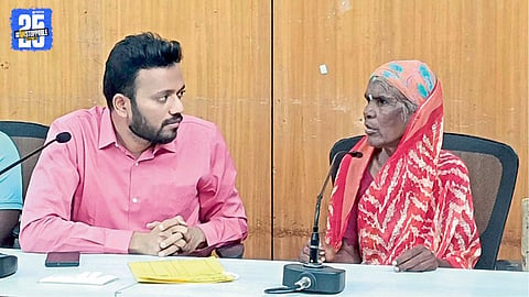 A 73-year-old woman reunites with her family
