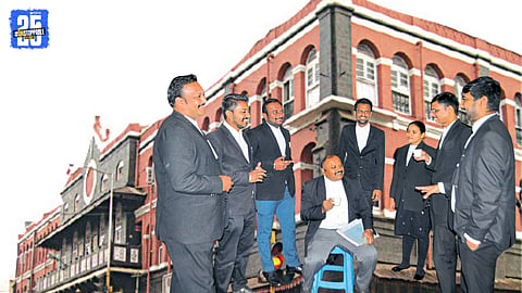 Lawyers discussing civic infrastructure gaps and public transport challenges in Kolhapur