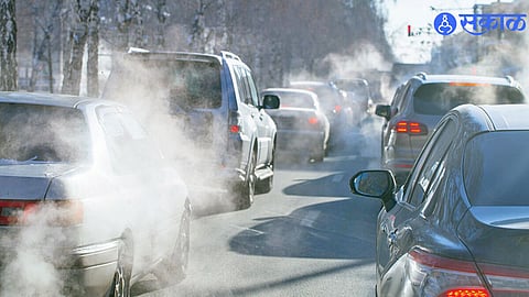 Heavy traffic congestion in Pune city as debate over pollution charges gains momentum.