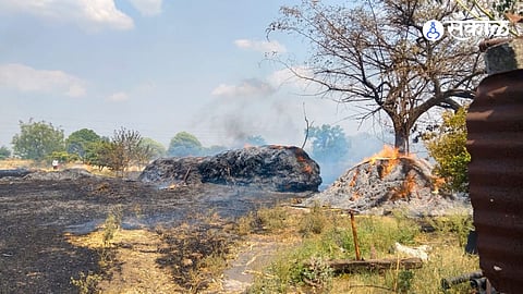 Devastating Fire in Field Near Bardapur; Farmer Faces Severe Financial Crisis