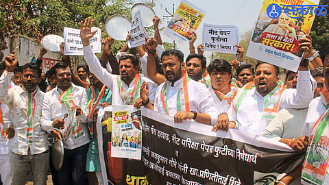 BJP Office Targeted as Solapur Youth Congress Raises NEET and Fuel Price Concerns