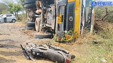 Tragic Collision in Parner as Dumper Truck Runs Over Bike Rider