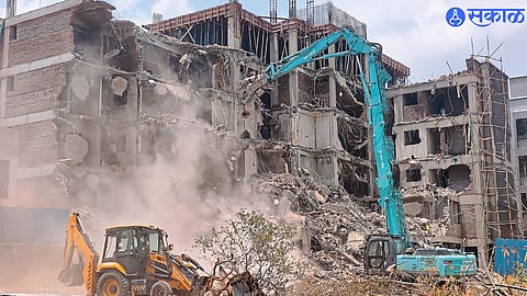 Major Anti-Encroachment Drive in Pune; Illegal Building Flattened in Wagholi