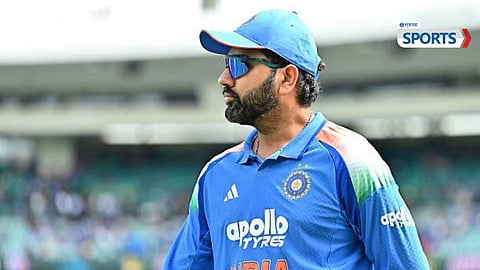 Rohit Sharma batting for Team India during an ODI match against England