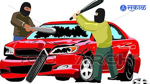 A group of unidentified men vandalised vehicles inside a housing society in Sahakarnagar, Pune, creating panic among residents.