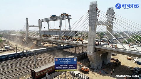 Ajni Cable Stayed Railway Bridge Work