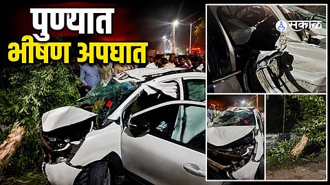 Pune Car Crash: Tree Uprooted After High-Impact Collision