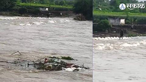 A local youth rescued a man who was swept away while attempting to cross a flooded bridge over the Bhima River near Kharpudi in Khed taluka, highlighting the urgent need for a safer bridge.