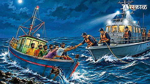 11 Indian Fishermen Rescued by Sri Lankan Navy After Fishing Boat Accident Amid Stormy Sea Conditions