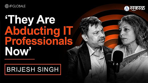 IPS officer Brijesh Singh during an interview with AP Globale Digital, discussing digital arrest, cyber slavery and India’s cybersecurity challenges