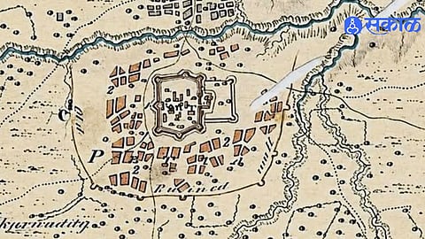 Chakan Historic Map From 1818 Shows Sangramdurg Fort And Its Surroundings Offering A Rare Glimpse Into The Citys Past