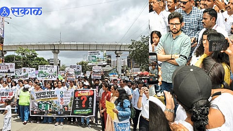 Hinjewadi Infrastructure Issues Spark Protest As Aditya Thackeray Questions Tax Collection And Lack Of Basic Facilities