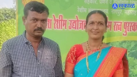 Maharashtra Sericulture Award 2026 Sadashiv Gite and Parvata Gite Honored for Outstanding Contribution to Silk Industry