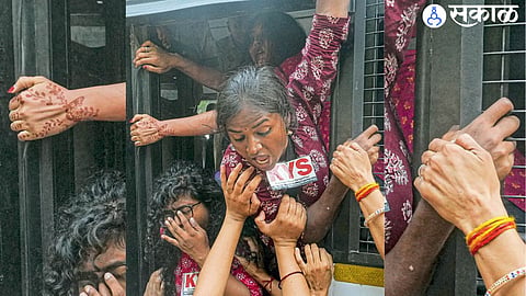 Protesters opposing the Special Intensive Revision of electoral rolls attempt to march towards the Election Commission of India office in New Delhi.