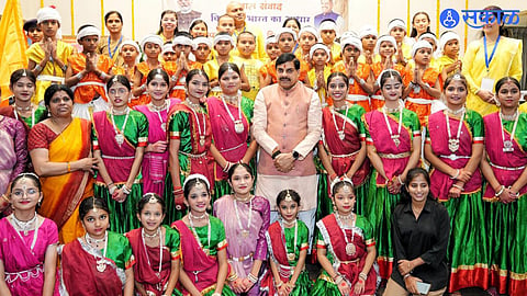 Madhya Pradesh Chief Minister Mohan Yadav interacts with students and highlights education support during the Sharad Utsav.